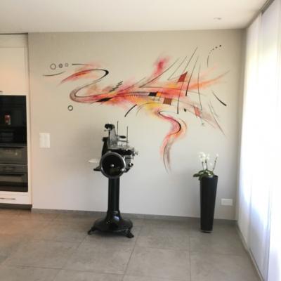 Wohnzimmer wilde Malerei